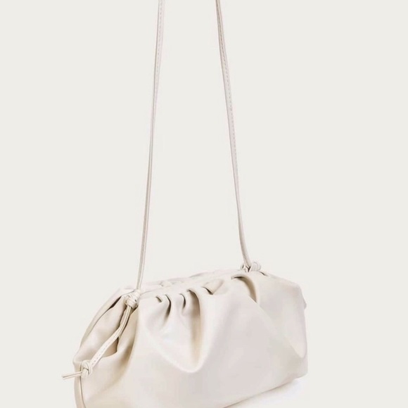 Off White Ruched Crossbody Bag - Picture 3 of 6